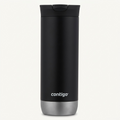 A high-resolution product shot of the 16oz Contigo Huron 2.0 SnapSeal Insulated Travel Tumbler in Licorice.