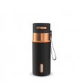Contigo 16oz Autoseal travel mug in matte black with premium Licorice Bronze PVD accents.