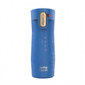 Contigo x Ally Love West Loop 3.0 16oz travel mug in Stellar Jay blue with houndstooth patterns.