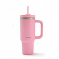 Contigo Streeterville 30oz Straw Tumbler in Strawberry Cream pink with handle and lid.