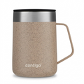 A high-resolution product shot of the 14oz Contigo Streeterville mug in Brown Sugar Speckle against a clean, white background.