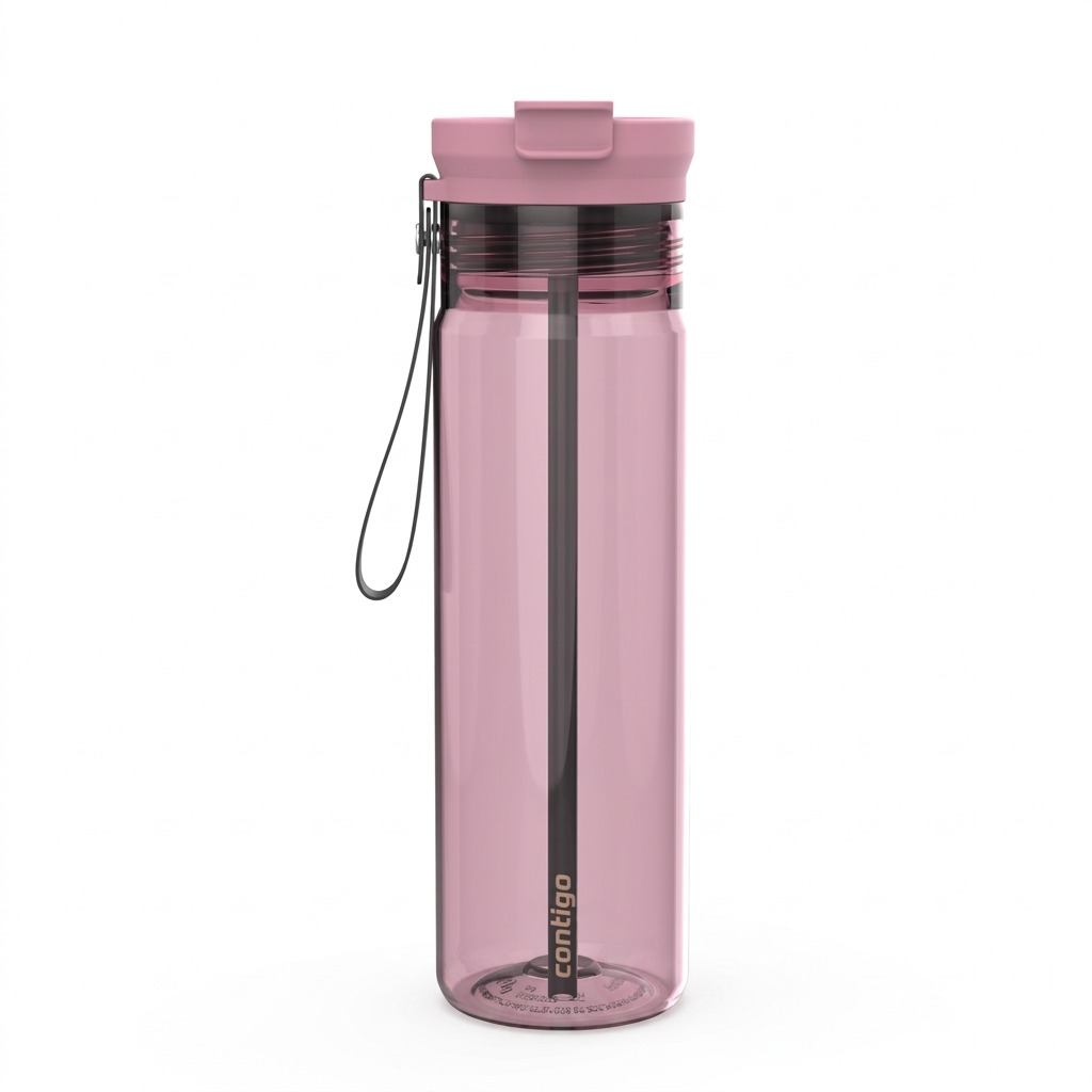 A high-resolution hero shot of the Contigo 28 oz Pink Diamond Dual Sip bottle on a pure white background.