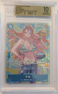 2025 One Piece P-112 Nami Asia Mini-Tin Pack Set Vol.2 Japanese BGS 10 Pristine front