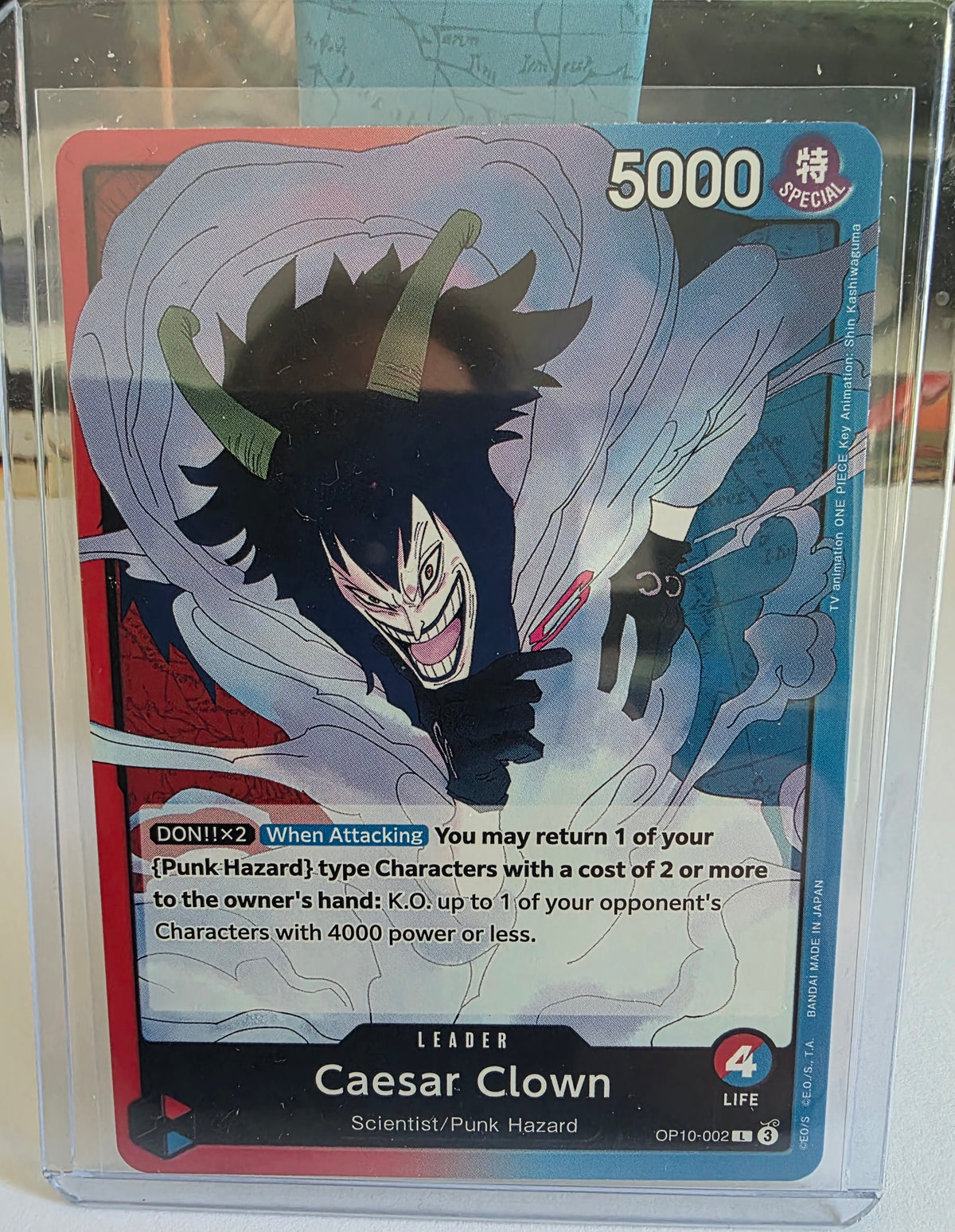 Caesar Clown OP10-002 Leader - Royal Blood - One Piece Card Game - Near Mint
