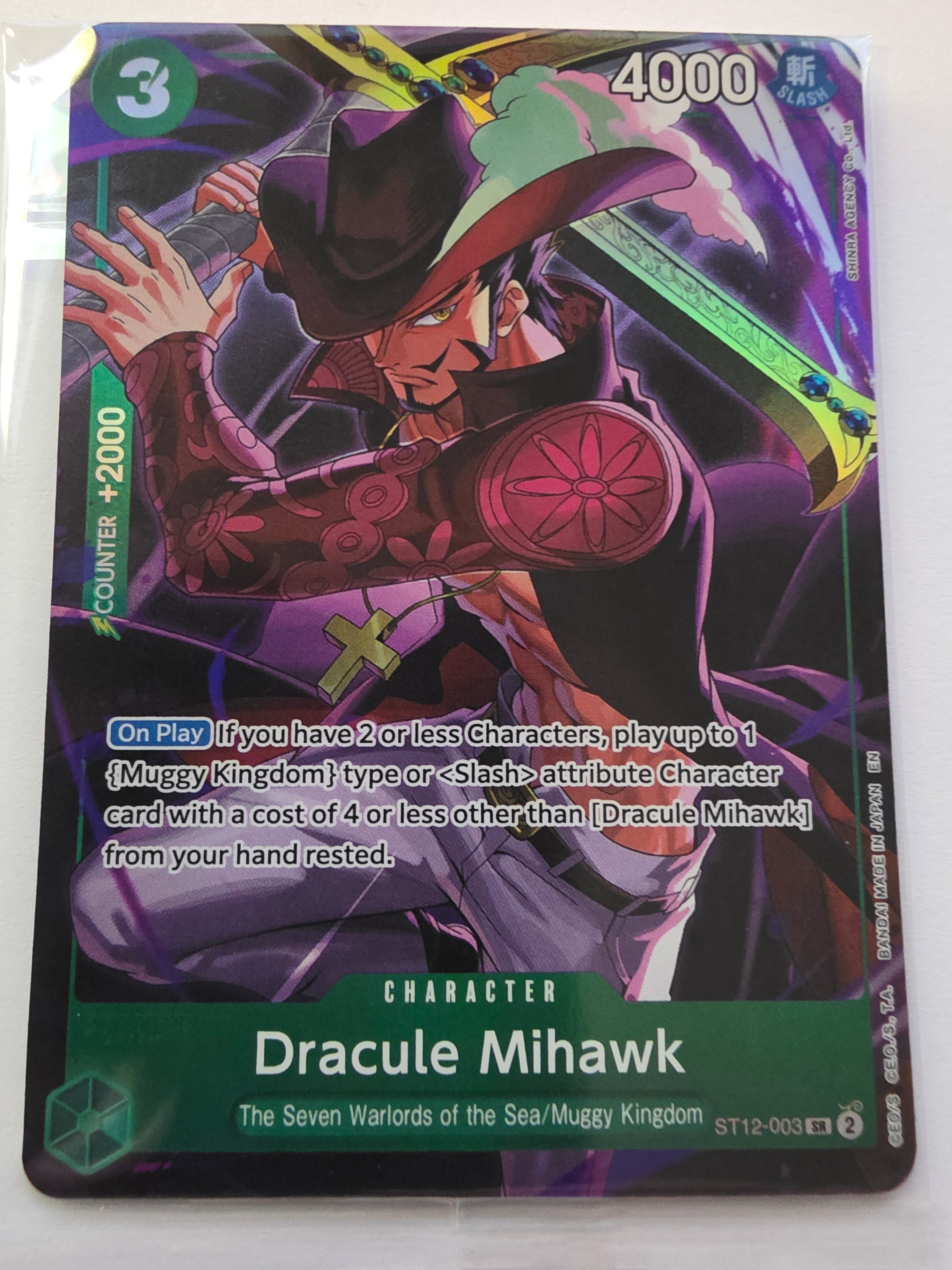 Dracule Mihawk ST12-003 Illustration Box Alternate Art SR – One Piece Card Game