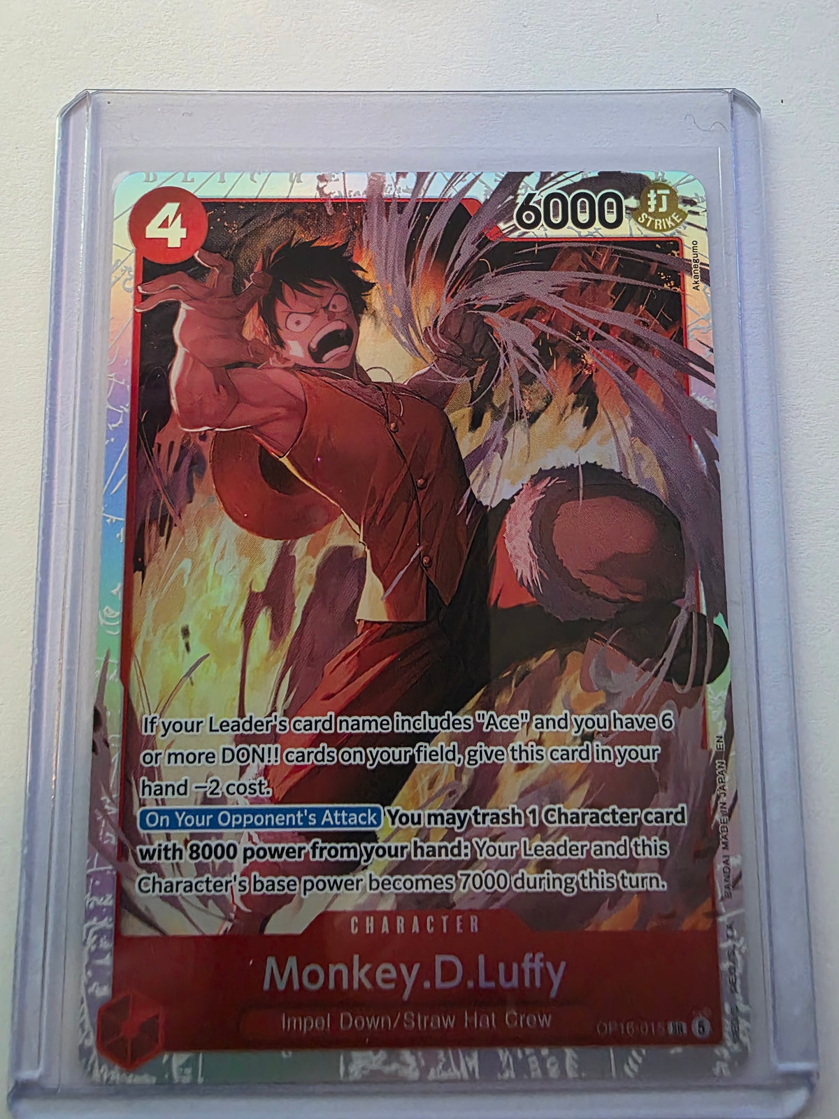Monkey.D.Luffy OP16-015 Alternate Art SR – The Time of Battle – One Piece Card Game