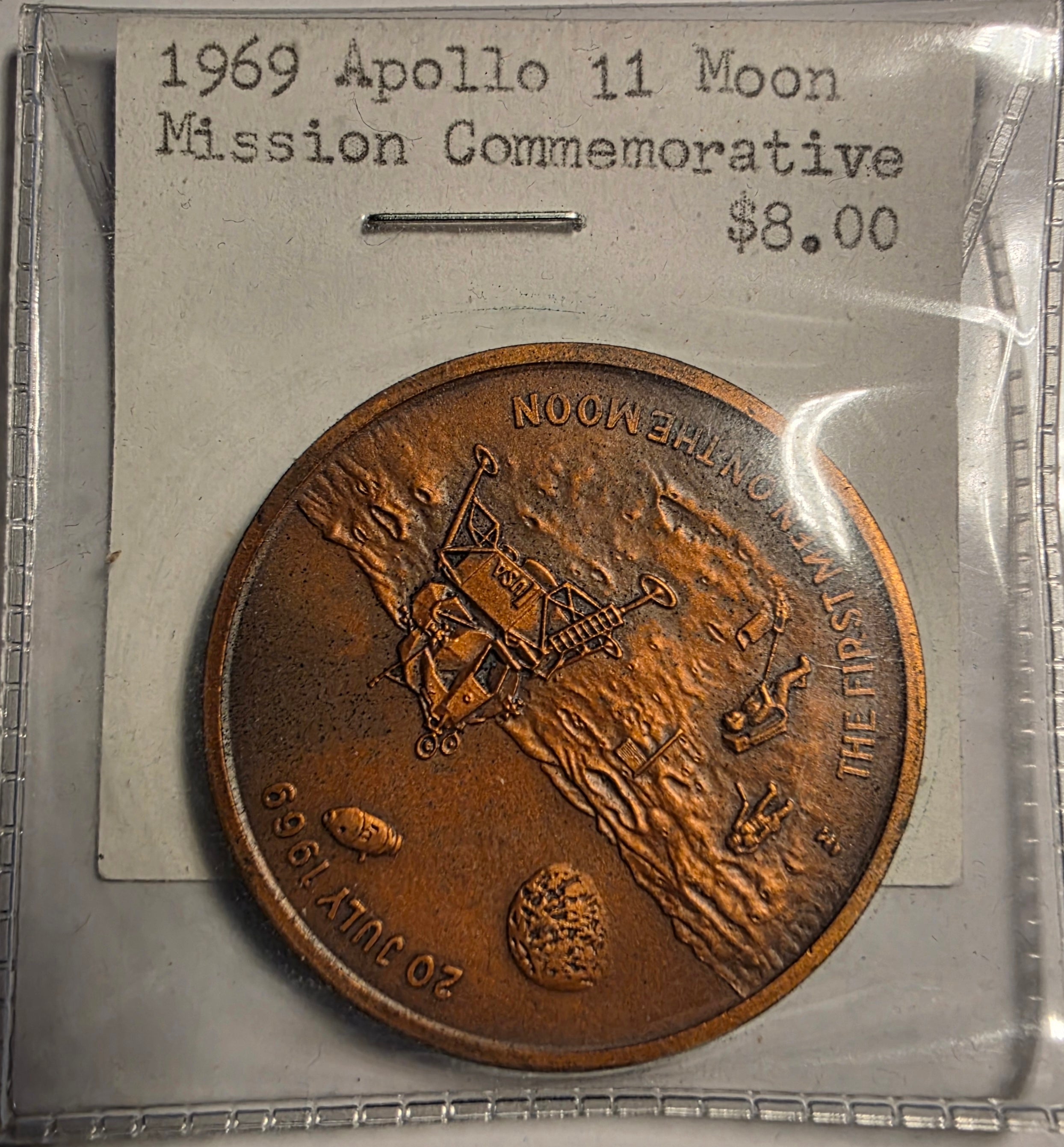 1969 Apollo 11 Moon Mission Commemorative Bronze Medal