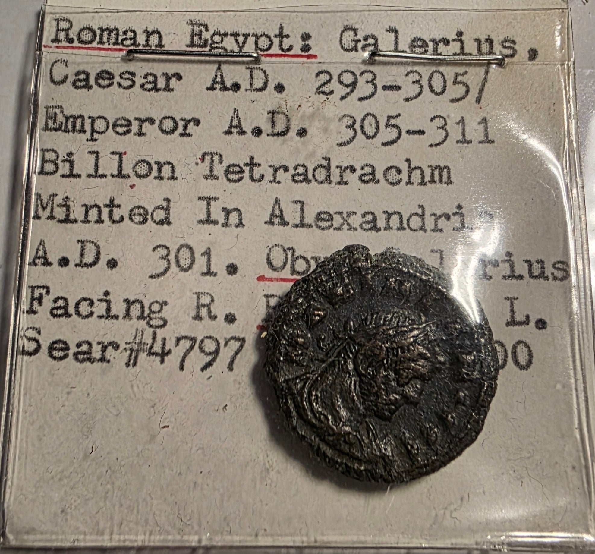 Galerius Roman Egypt Billon Tetradrachm (293-311 AD) - Sear #4797