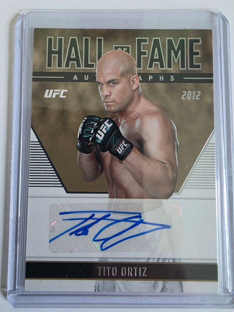 Tito Ortiz 2024 Topps Chrome UFC Hall of Fame Gold Refractor Auto /50 HFA-TOR – Near Mint
