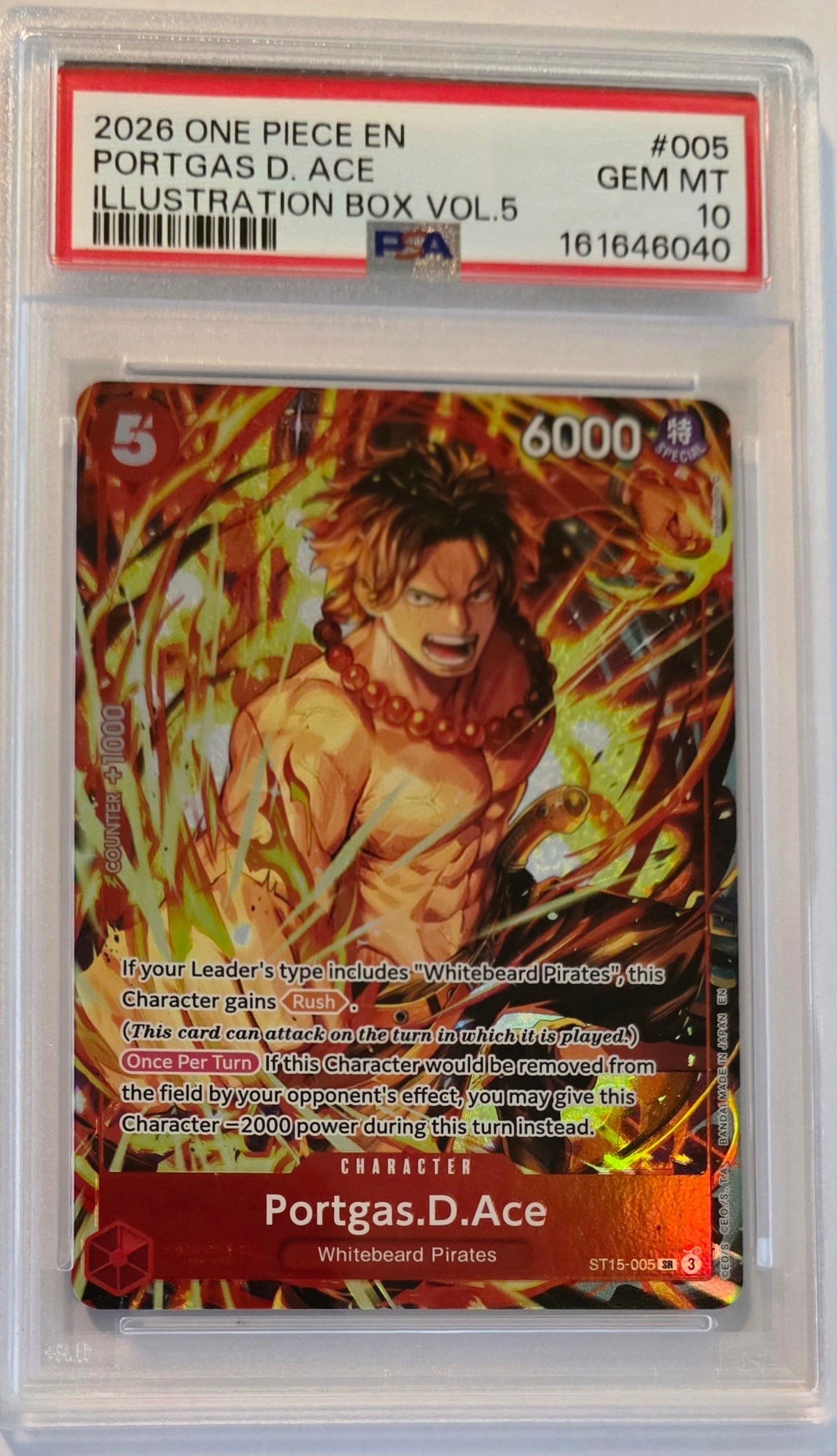 2026 One Piece ST15-005 Portgas.D.Ace Illustration Box Vol.5 SR PSA 10 Gem Mint