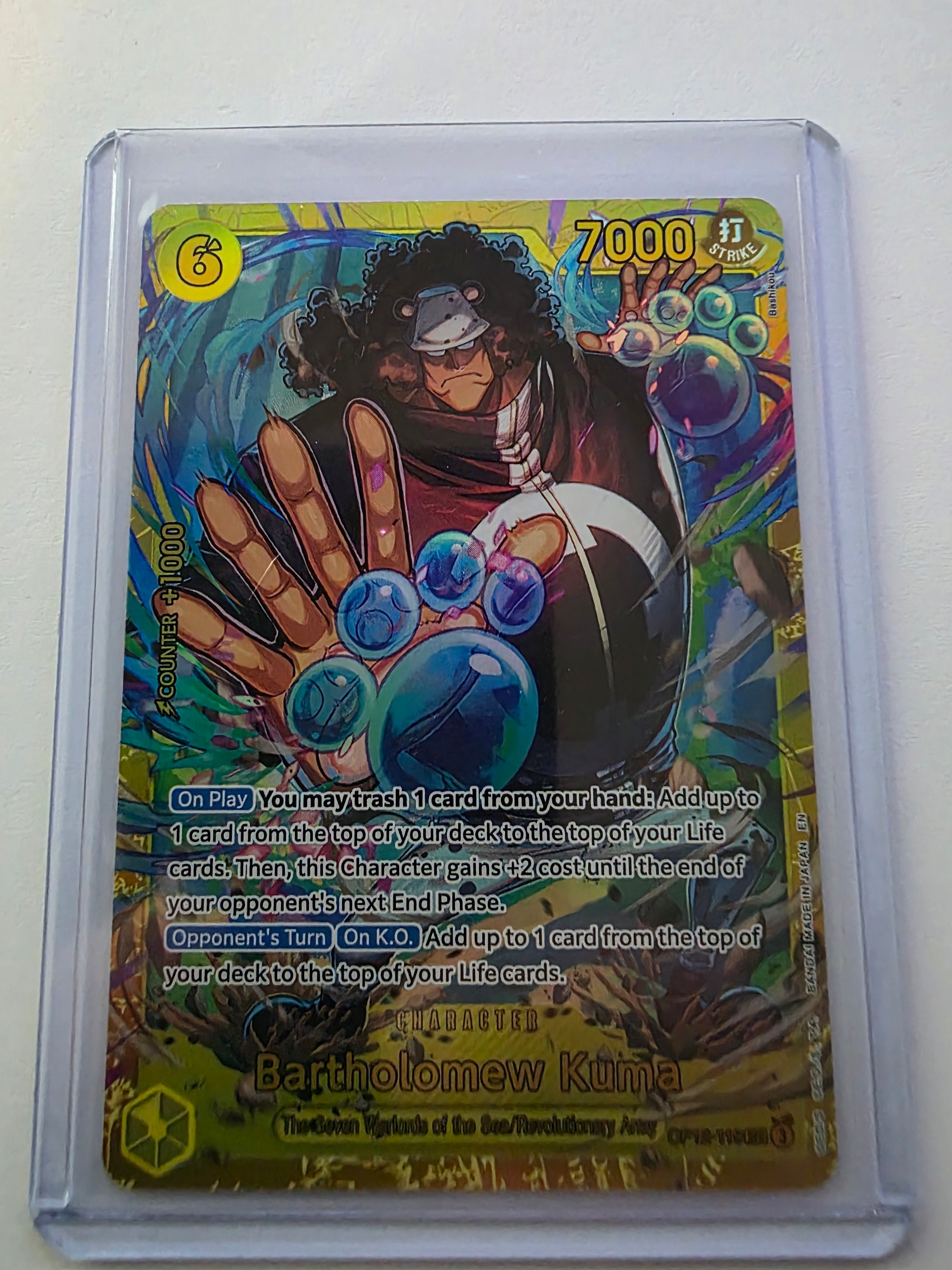 Bartholomew Kuma OP12-119 Secret Rare – Legacy of the Master – One Piece Card Game