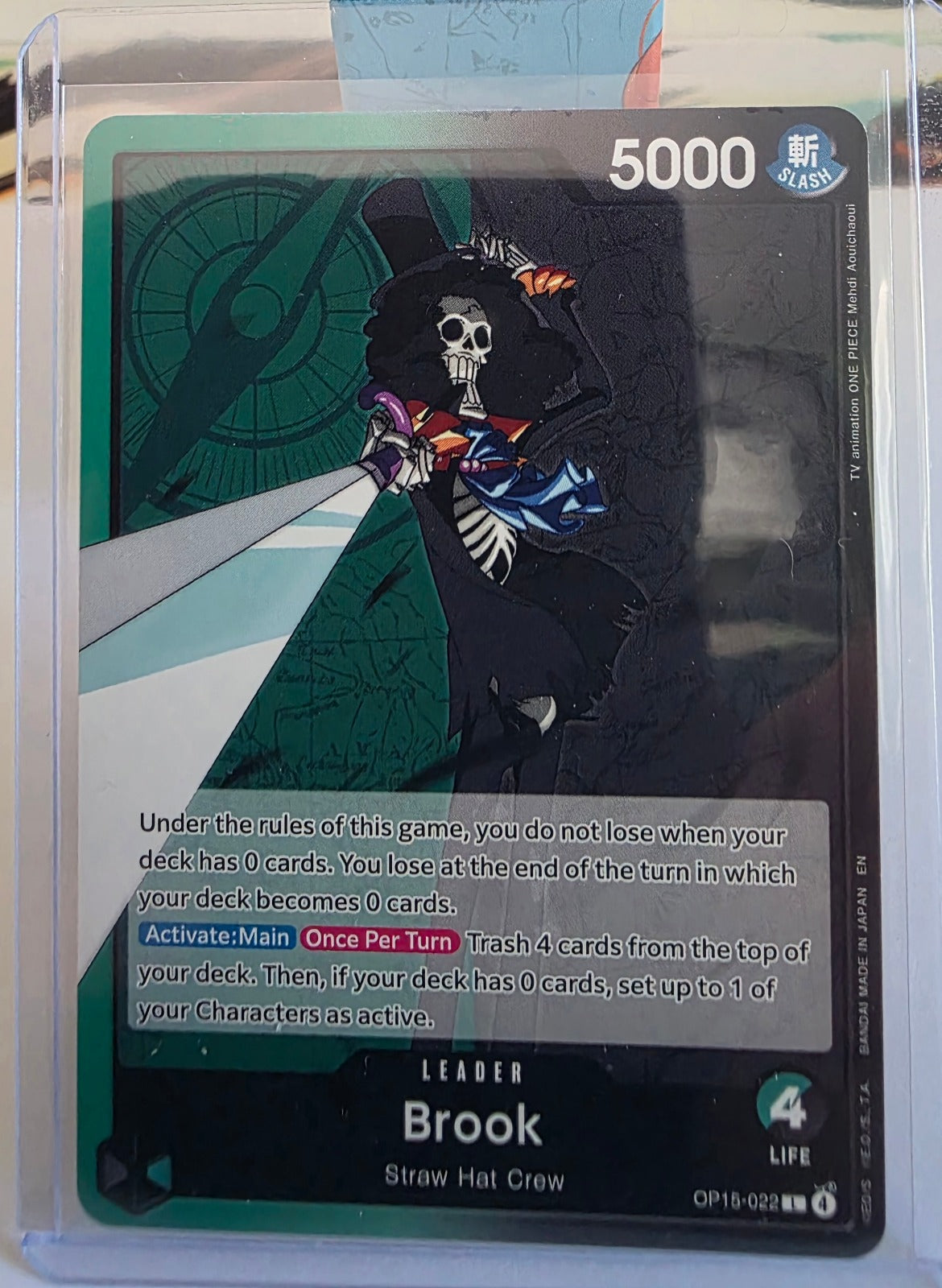 Brook OP15-022 Leader – Adventure on Kami's Island – One Piece Card Game