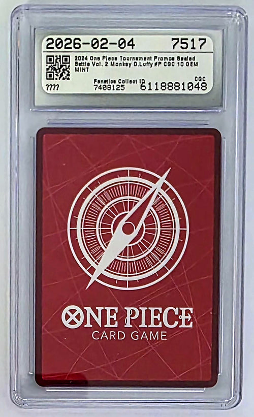 2024 One Piece Tournament Promo Monkey D. Luffy Leader Sealed Battle Vol. 2 CGC 10 Gem Mint