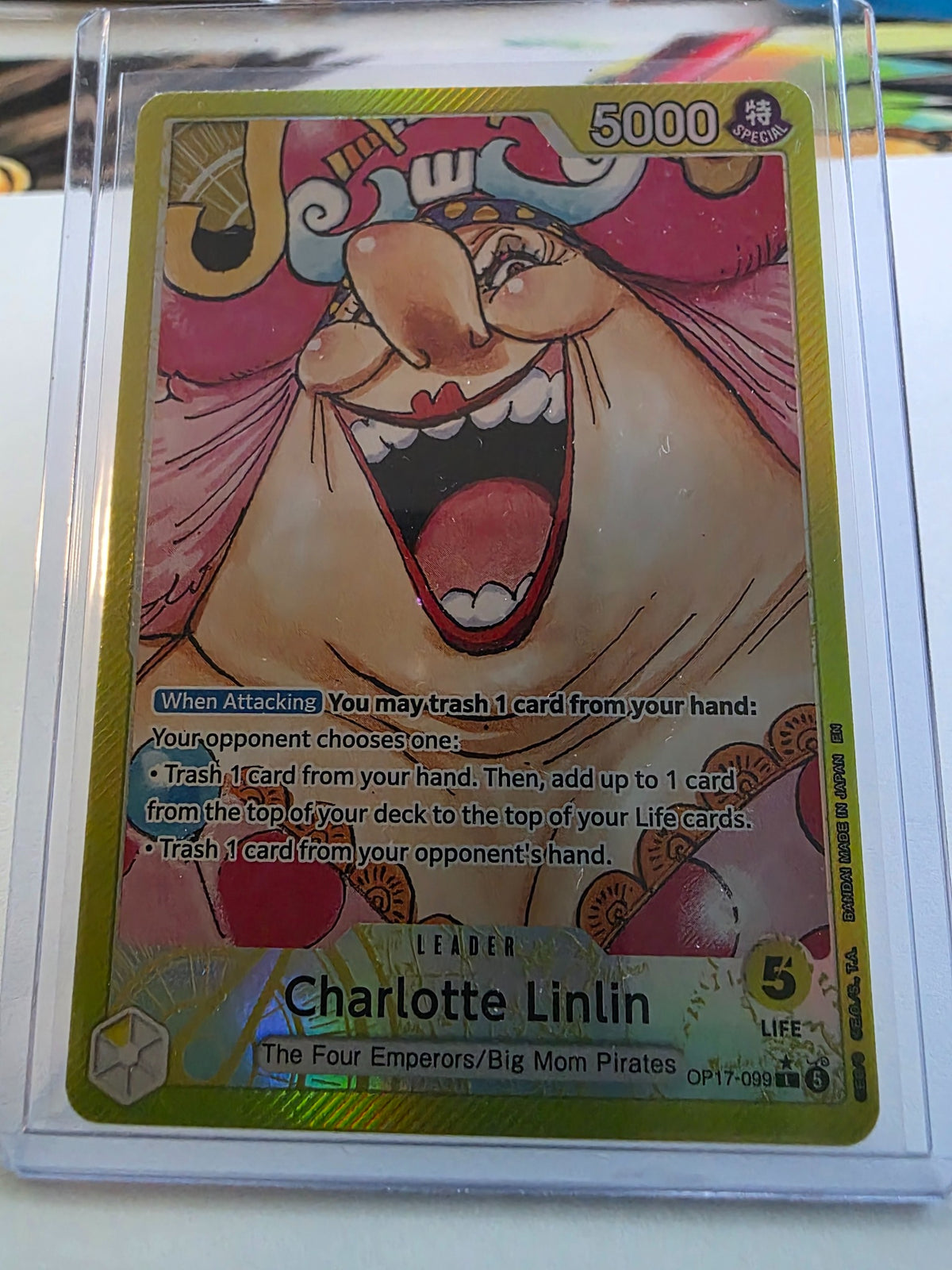 Charlotte Linlin OP17-099 Alternate Art Leader One Piece Card Game