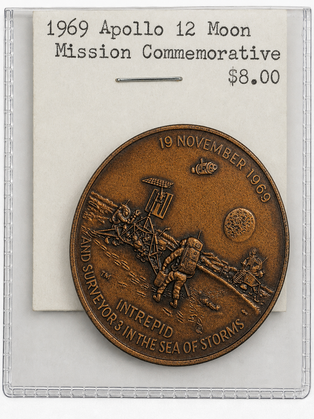 1969 Apollo 12 Moon Mission Commemorative Bronze Medal