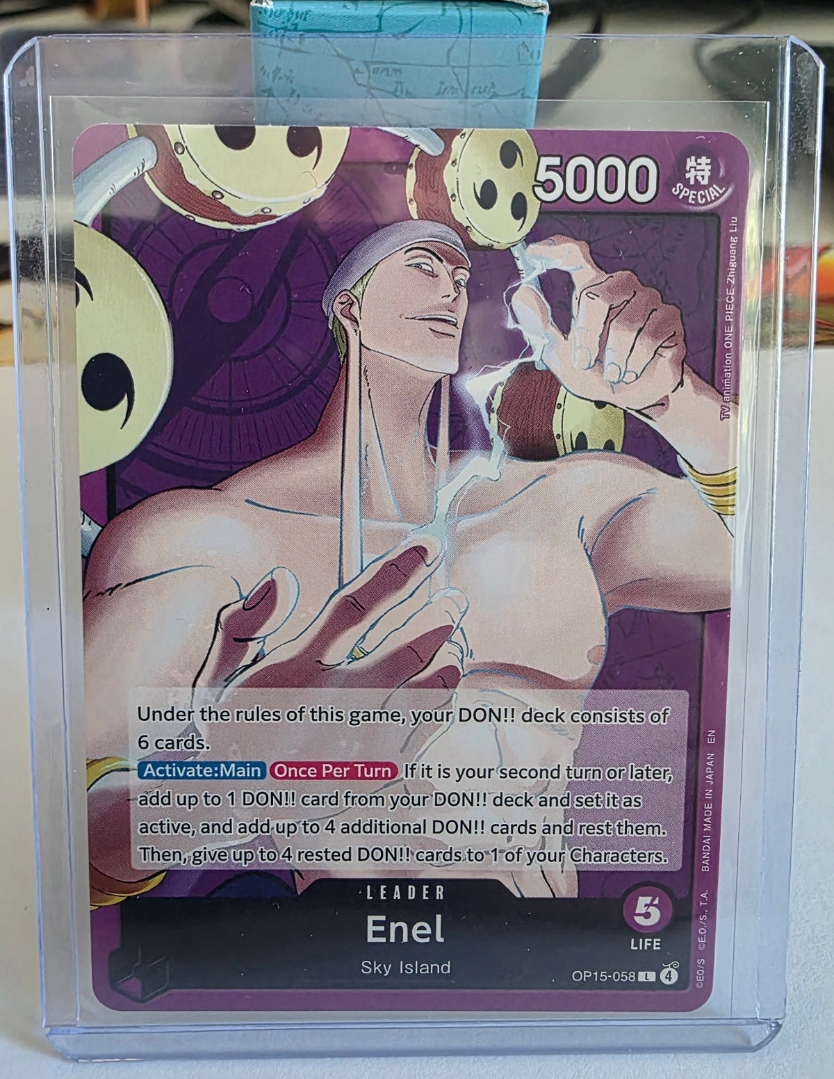 Enel OP15-058 Leader – Adventure on Kami's Island – One Piece Card Game
