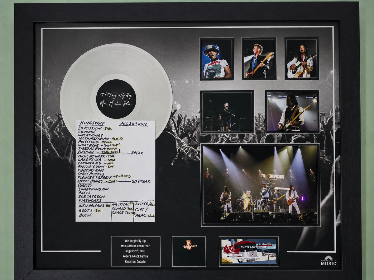 The Tragically Hip Man Machine Poem Tour Framed Display - Kingston, Ontario 2016