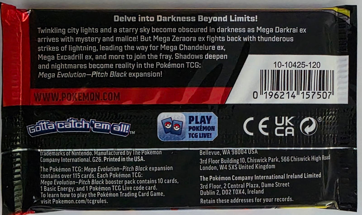 Pokémon TCG: Mega Evolution Pitch Black Sleeved Booster Pack