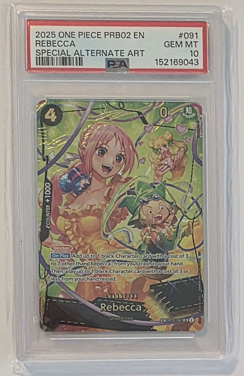 Rebecca OP05-091 Special Alternate Art SP - PRB-02 Premium Booster The Best Vol. 2 - One Piece Card Game - PSA 10 Gem Mint