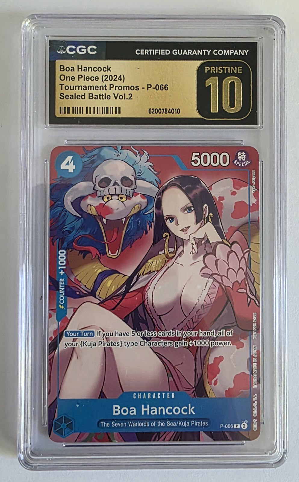 Boa Hancock P-066 Sealed Battle Vol.2 Tournament Promo – One Piece Card Game – CGC Pristine 10