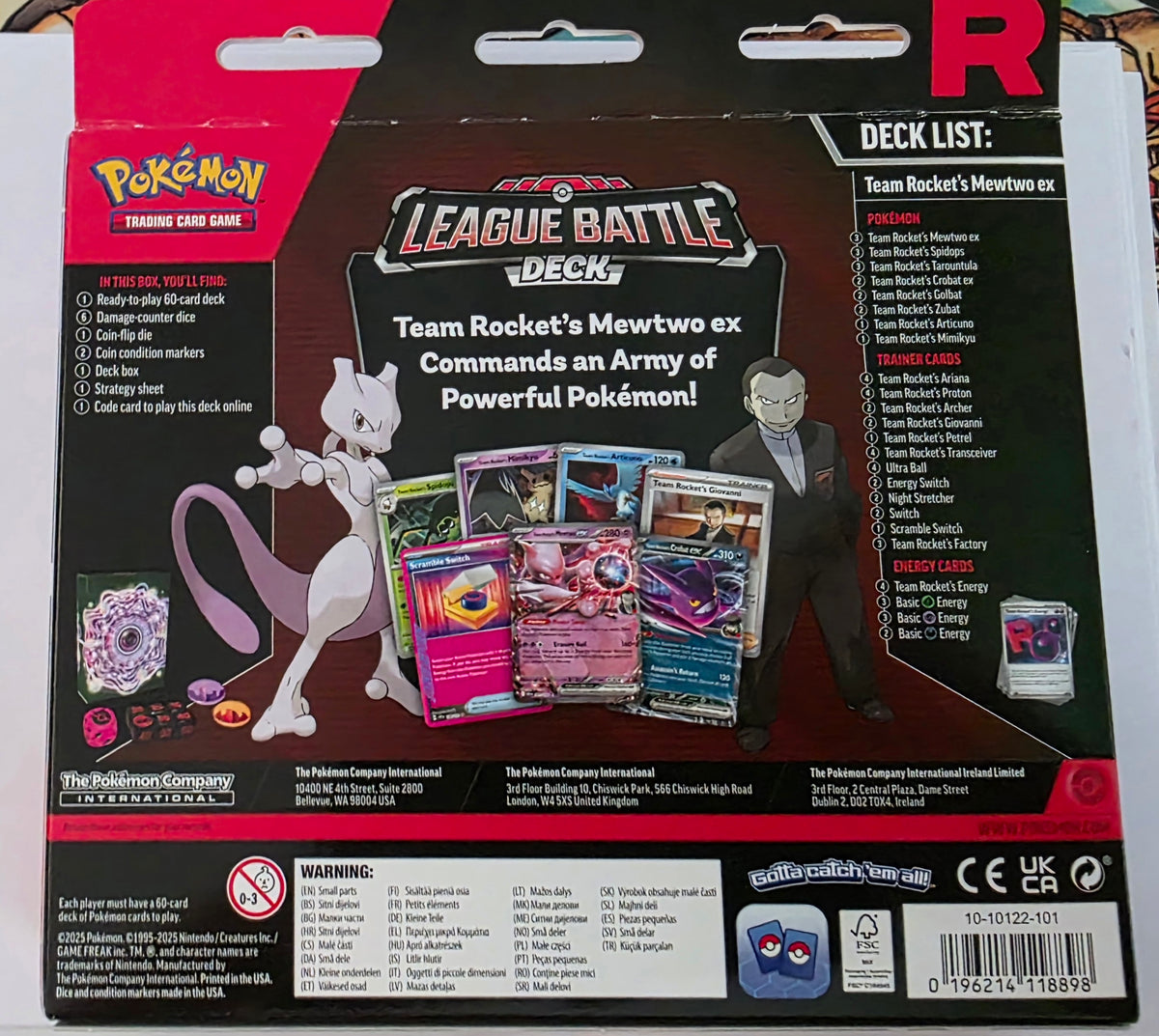 Pokémon TCG: Team Rocket's Mewtwo ex League Battle Deck