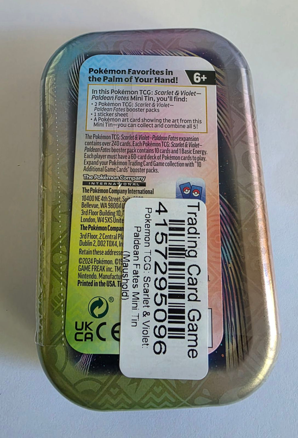 Pokémon TCG: Scarlet & Violet Paldean Fates Mini Tin (Maushold) – Factory Sealed