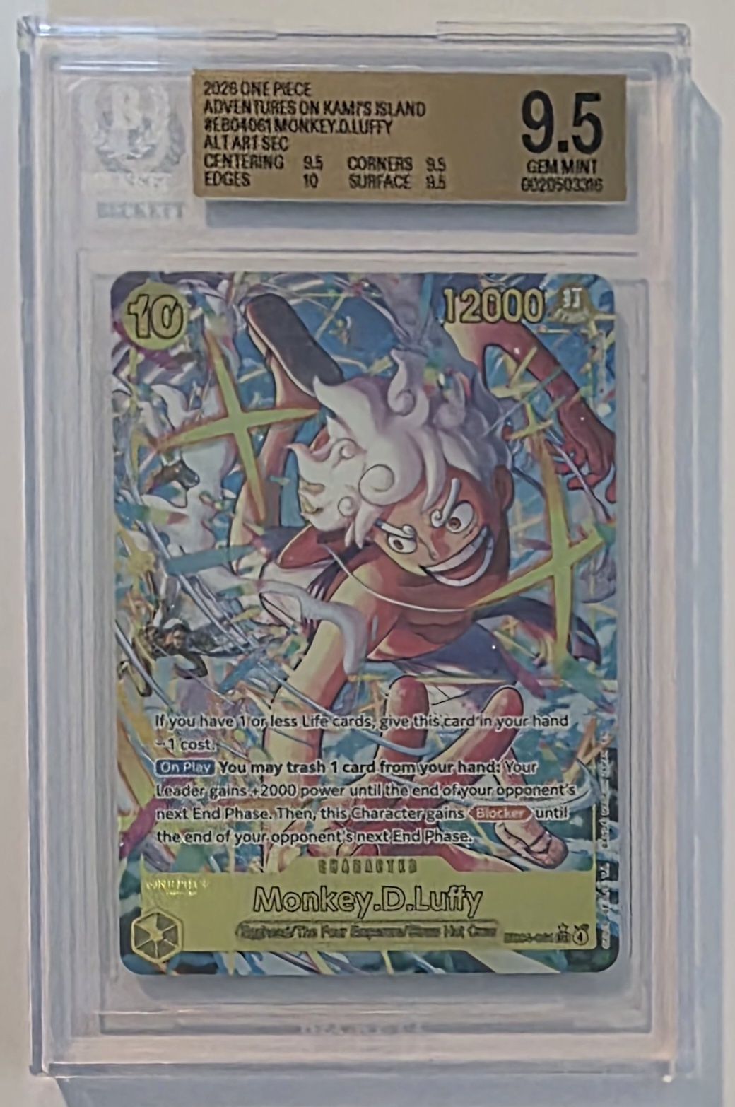 Monkey.D.Luffy EB04-061 Alternate Art Secret Rare - Adventure on Kami's Island - One Piece Card Game - BGS 9.5 Gem Mint