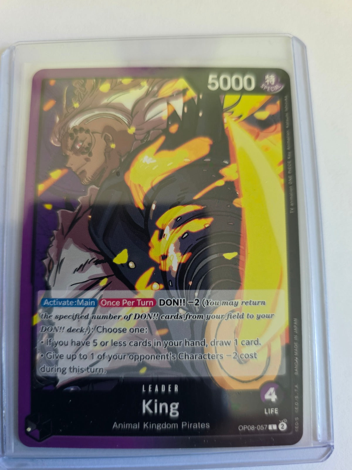 King OP08-057 Leader – Two Legends – One Piece Card Game