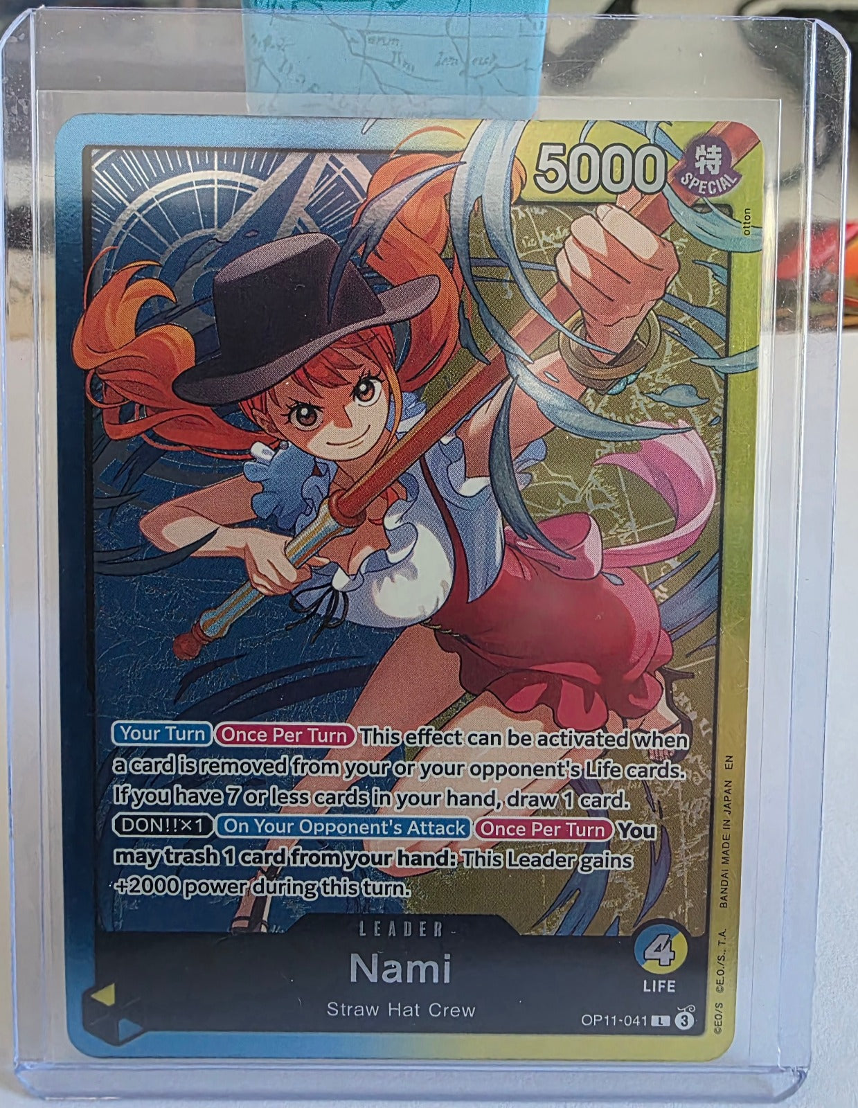 Nami OP11-041 Leader – A Fist of Divine Speed – One Piece Card Game