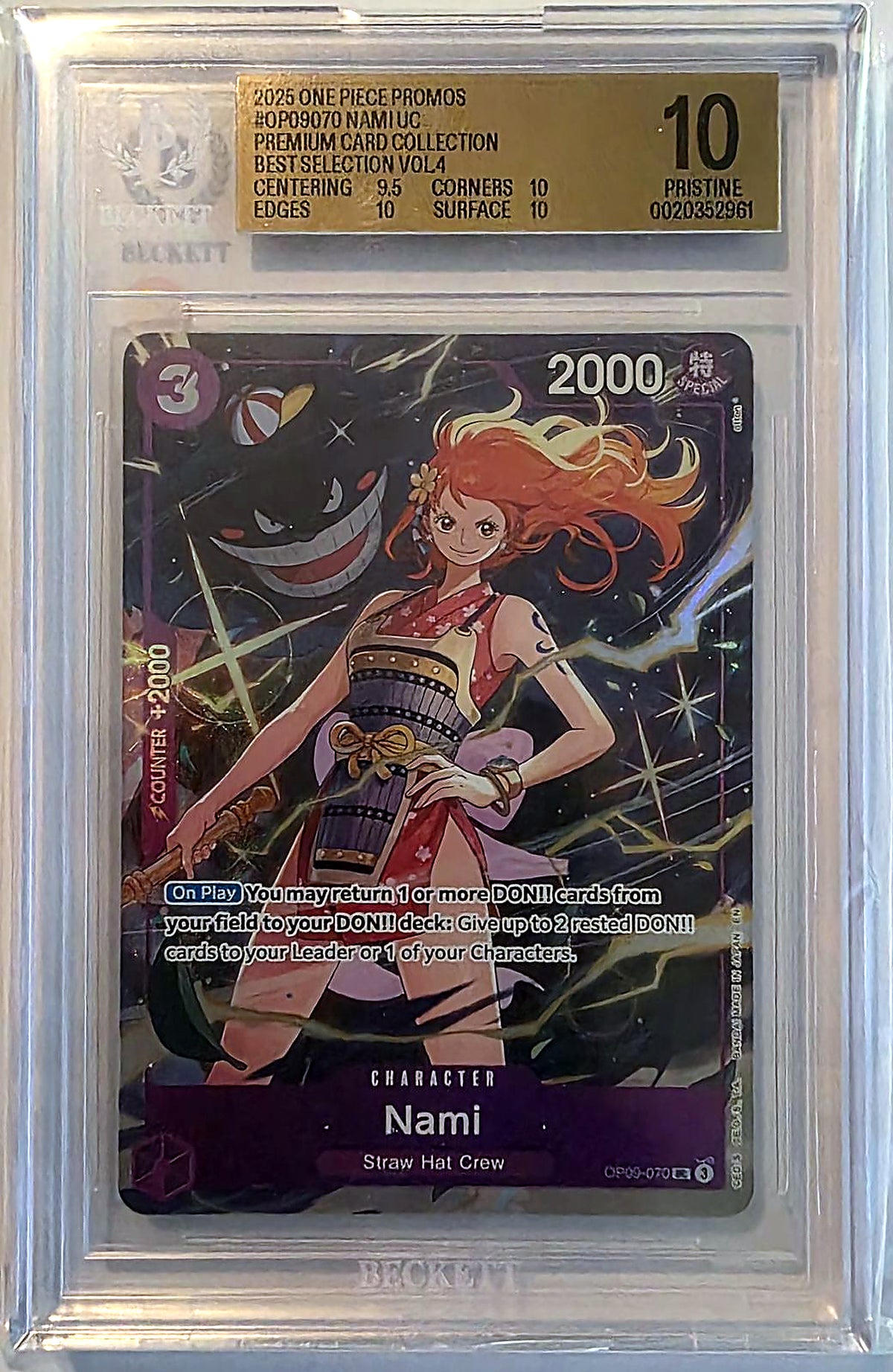 Nami OP09-070 Alternate Art - Premium Card Collection Best Selection Vol. 4 - One Piece Card Game - BGS 10 Pristine