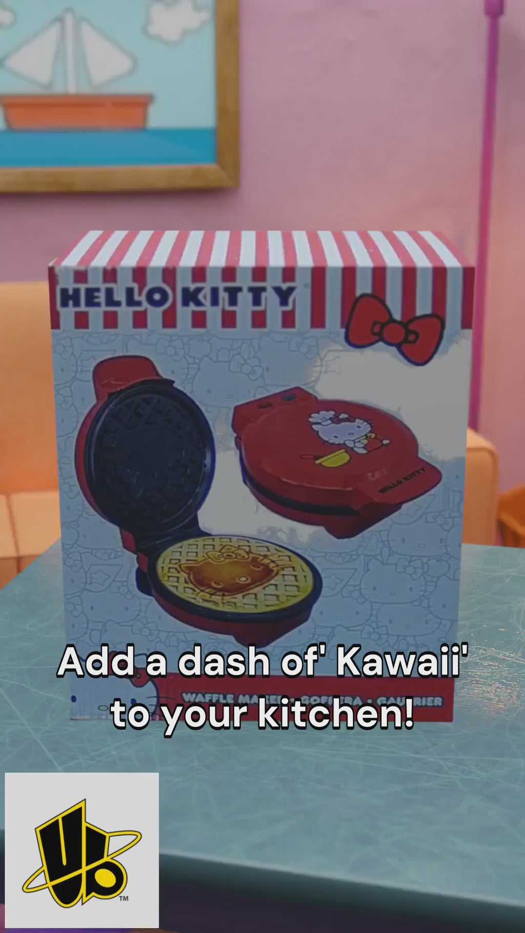 Hello Kitty 7" Red Waffle Maker ? Iconic Sanrio Non-Stick Character Waffle Appliance