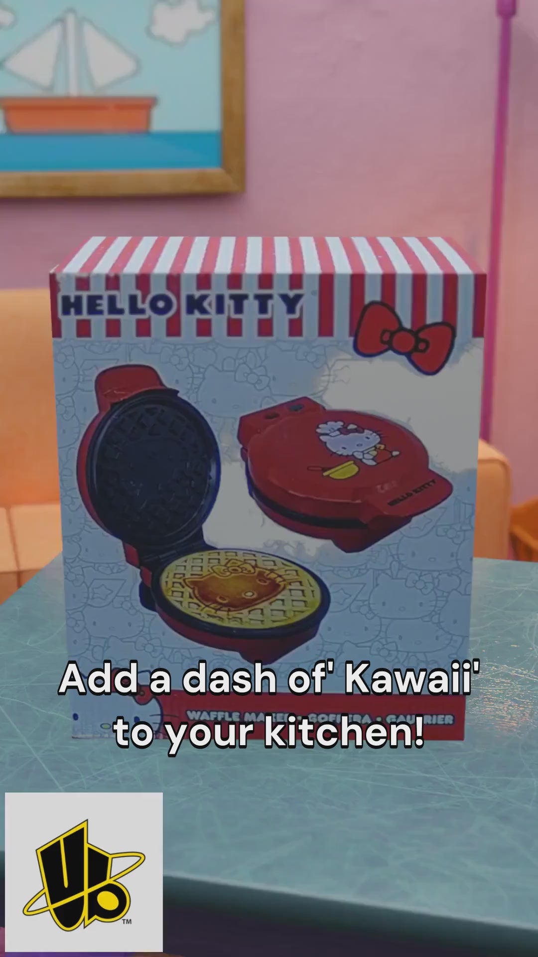 Hello Kitty 7" Red Waffle Maker ? Iconic Sanrio Non-Stick Character Waffle Appliance