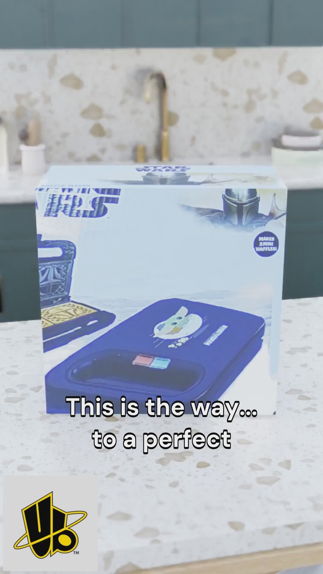Star Wars: The Mandalorian Double Square Waffle Maker ? Mando & Grogu Non-Stick Breakfast Appliance