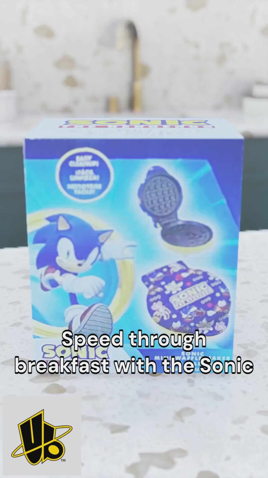 Sonic the Hedgehog Mini Waffle Maker - 4-Inch Non-Stick Portable Waffle Baker