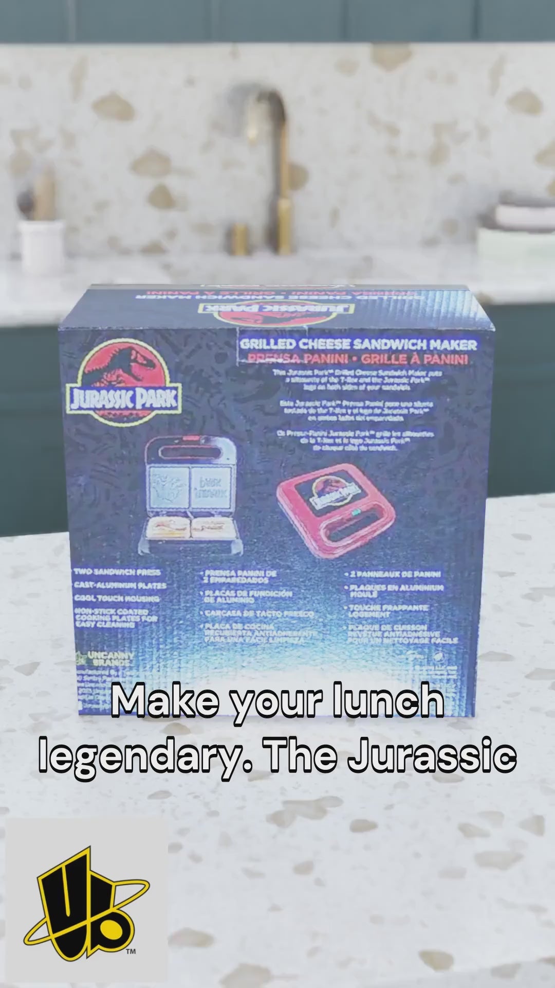 Jurassic Park Grilled Cheese Maker & Compact Panini Press ? Iconic T-Rex Logo Design