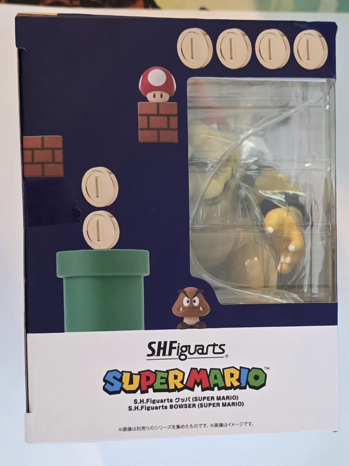S.H.Figuarts Super Mario Bowser boxed figure side view